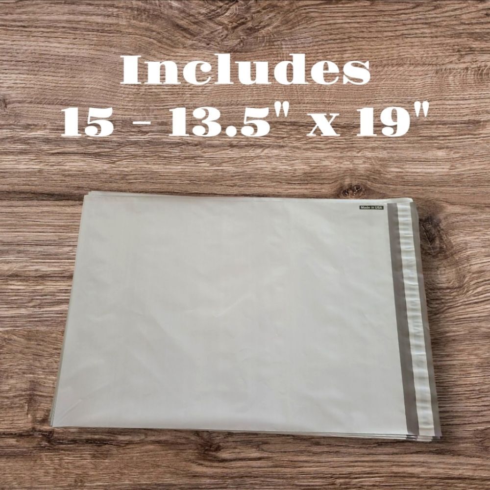 15 - 13.5" X 19" White Poly Mailers Waterproof Commercial Use Self Sealing
